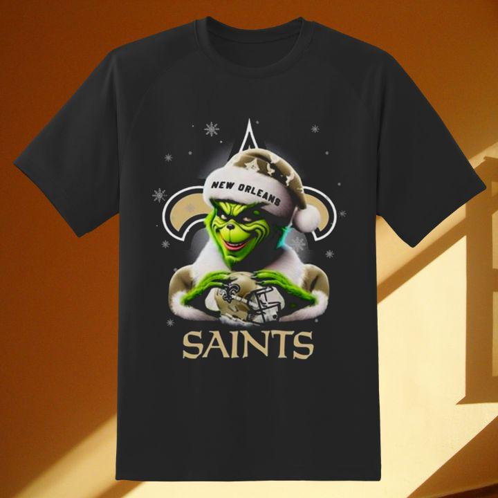 Grinch New Orleans Saints Christmas Perfect Gift For Fans T-Shirt