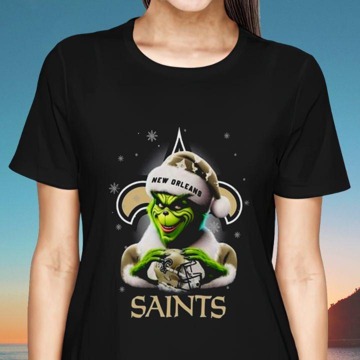 Grinch New Orleans Saints Christmas Perfect Gift For Fans T-Shirt womenshirt