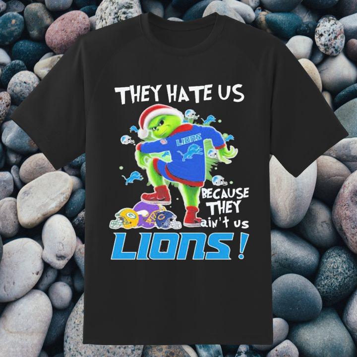 Santa Grinch They Hate Us Because They Ain’T Us Detroit Lions Christmas Shirt