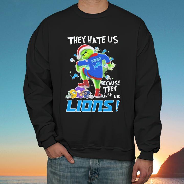 Santa Grinch They Hate Us Because They Ain’T Us Detroit Lions Christmas Shirt sweatshirt