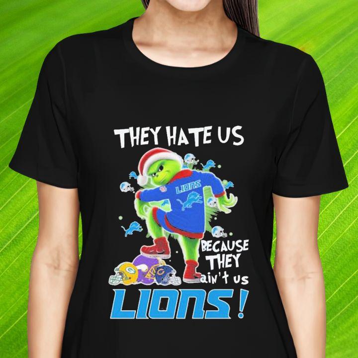 Santa Grinch They Hate Us Because They Ain’T Us Detroit Lions Christmas Shirt womenshirt