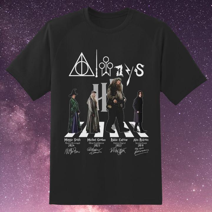Always Deathly Hallows Harry Potter Characters Abbey Road Signatures Shirt