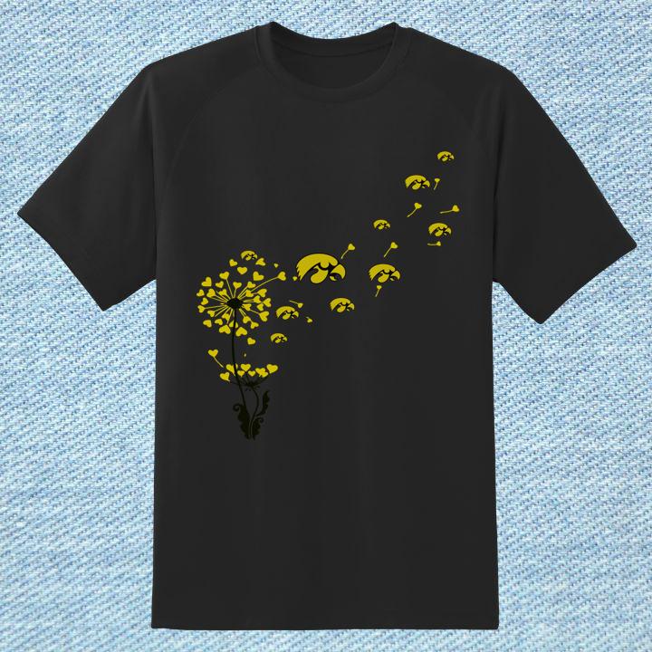 Dandelion Flower Iowa Hawkeye Logo T-Shirt – Unique Game Day Apparel