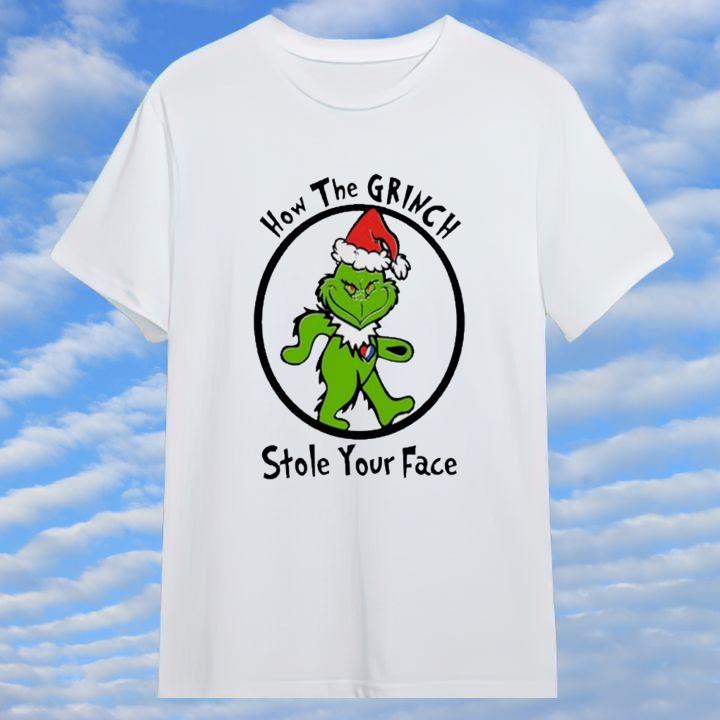 Top Dancing Bear Grinch Santa Hat Grateful Dead T-Shirt