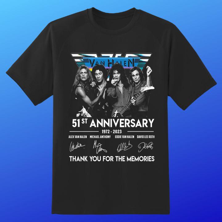 Premium Van Halen Rock Band 51St Anniversary 1972 2023 Autograph T-Shirt