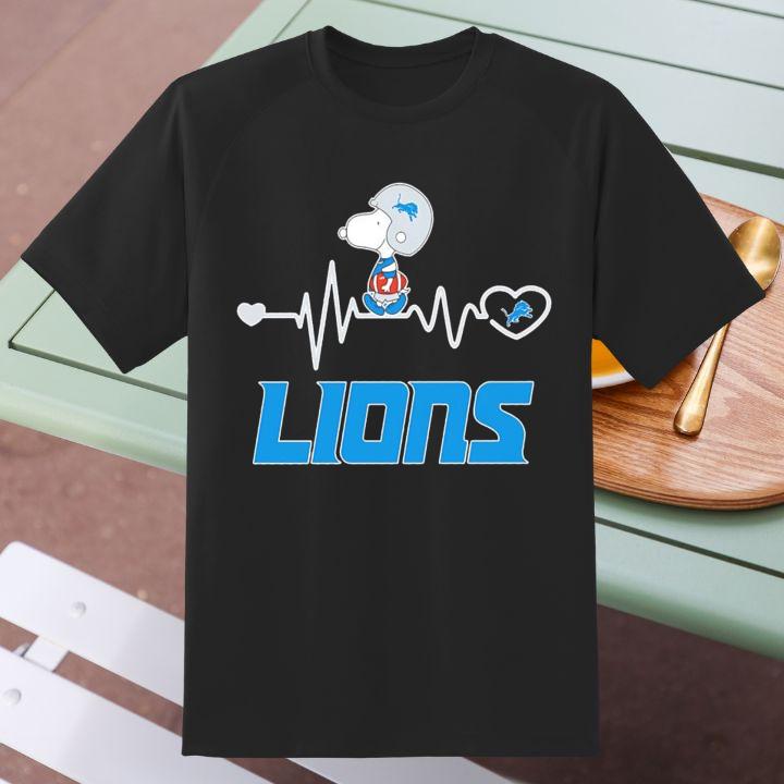 Personalized Snoopy Detroit Lions Football Heartbeat T-Shirt