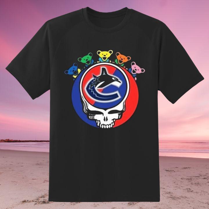 Official Grateful Dead Bears Vancouver Canucks Hockey T-Shirt