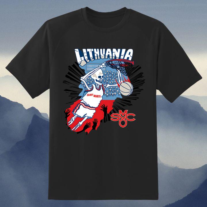 Skeleton Lithuania Saint Marys Gaels Basketball Logo Shirt