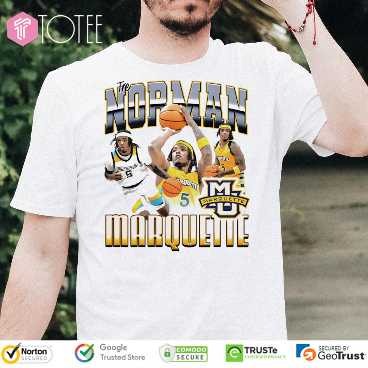 Tre Norman Marquette Golden Eagles Basketball T-Shirt