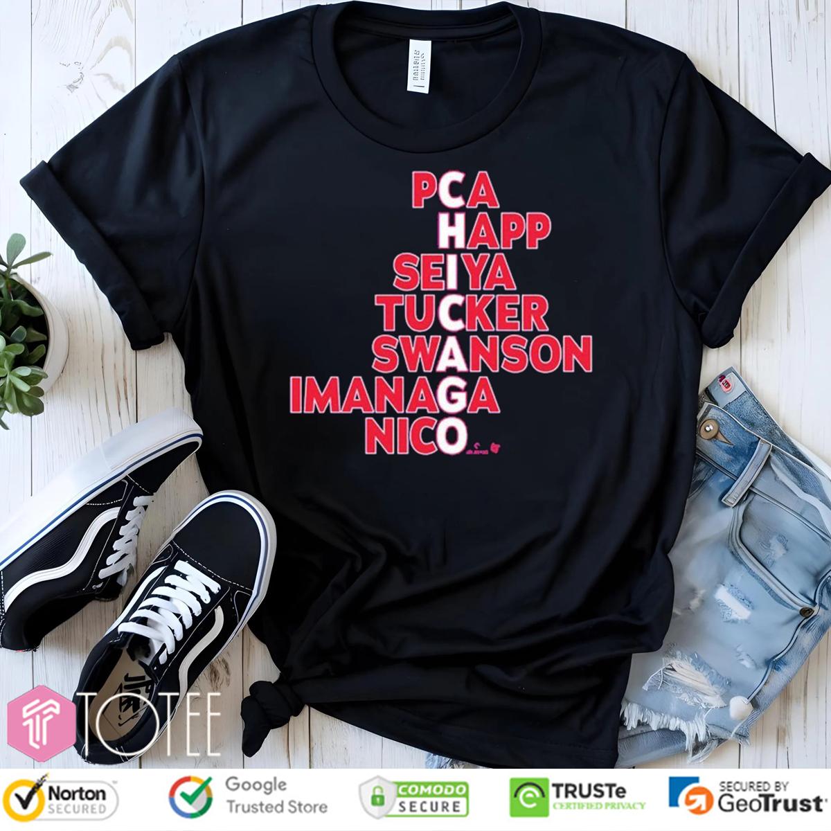 Chicago Cubs Team Names PCA Happ Seiya Tucker Swanson Imanaga Nico T-Shirt