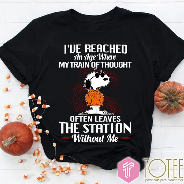 Snoopy Dog Ive Reached An Age Where My Train Of Thought Often Leave The Station Without Me T-shirt