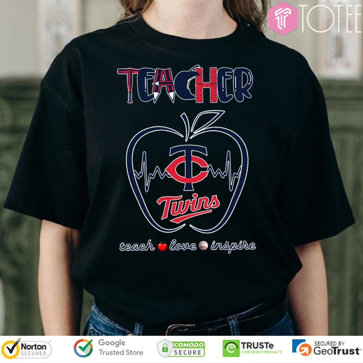 Minnesota Twins Teachers Pride Heart Teacher Appreciation Week T-shirt