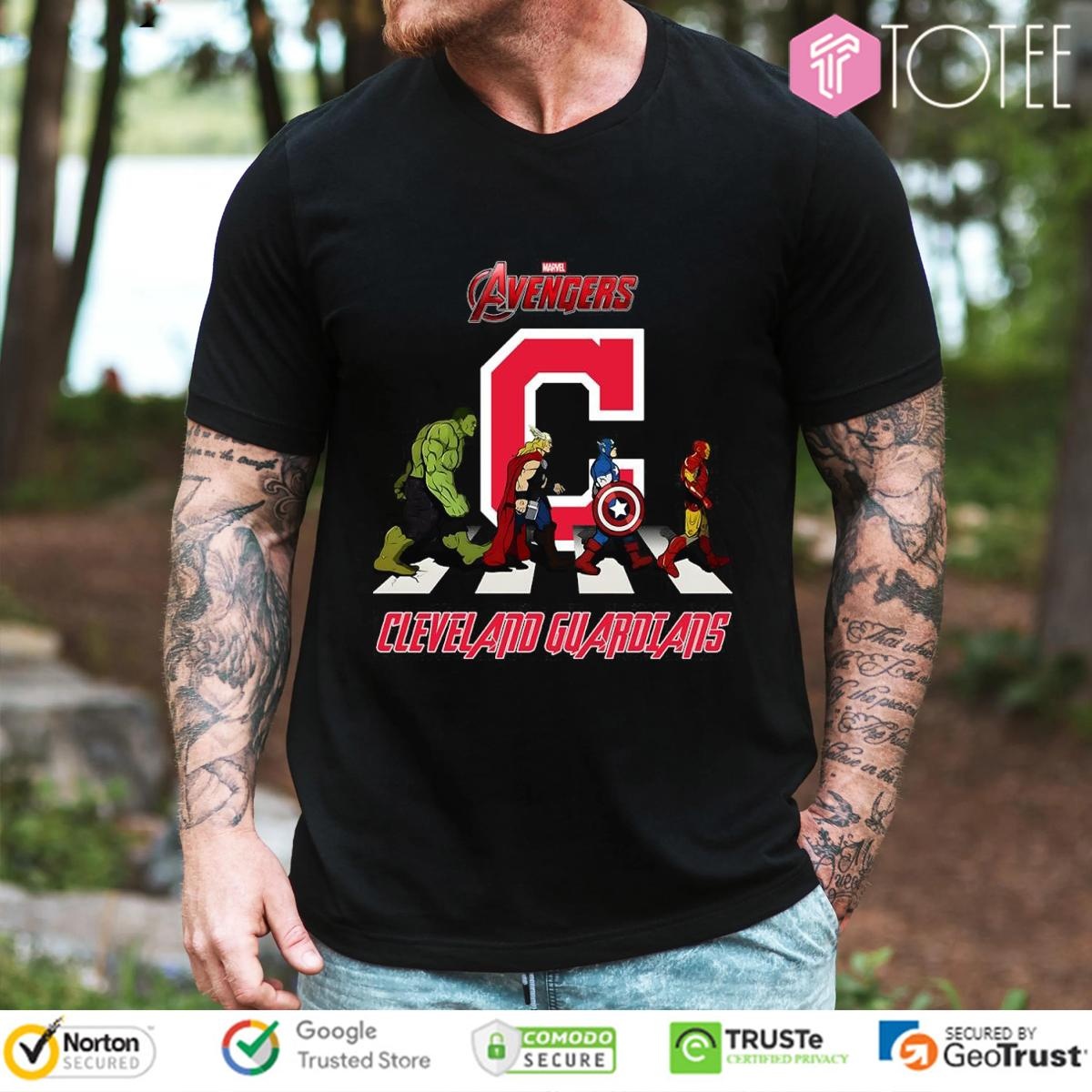Cleveland Indians Marvel Avengers Abbey Road Cleveland Guardians T-shirt