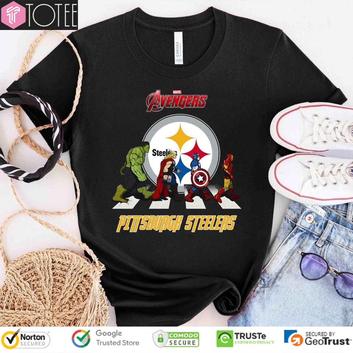 Pittsburgh Steelers Marvel Avengers Abbey Road T-shirt