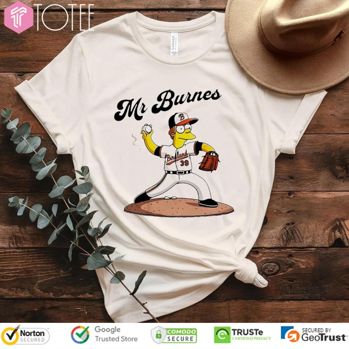 The Simpsons Mr Corbin Burnes Baltimore Orioles Baseball T-shirt