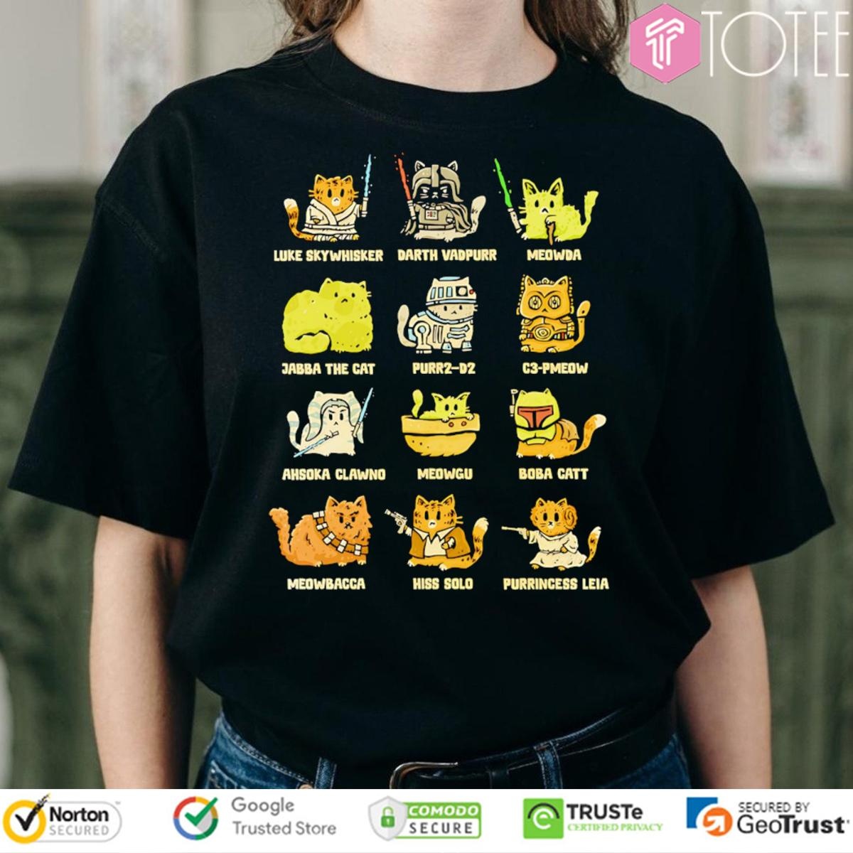 Star Kittens Parody Star Wars Characters Kitten Cat T-shirt