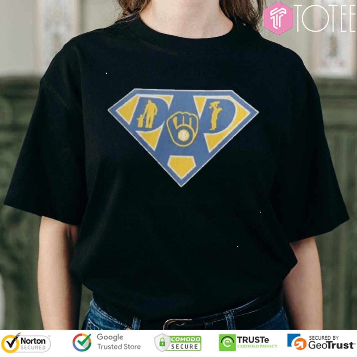 Super Dad Milwaukee Brewers Superman Fathers Day T-shirt