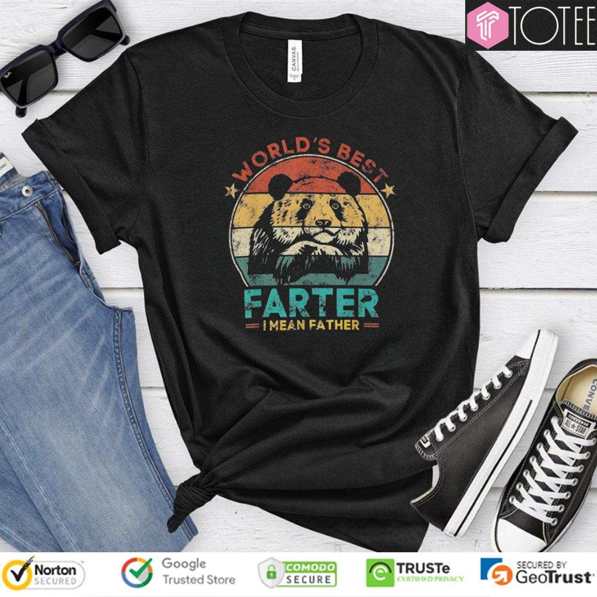 Worlds Best Farter I Mean Father Panda Bear Fathers Day Vintage T-shirt