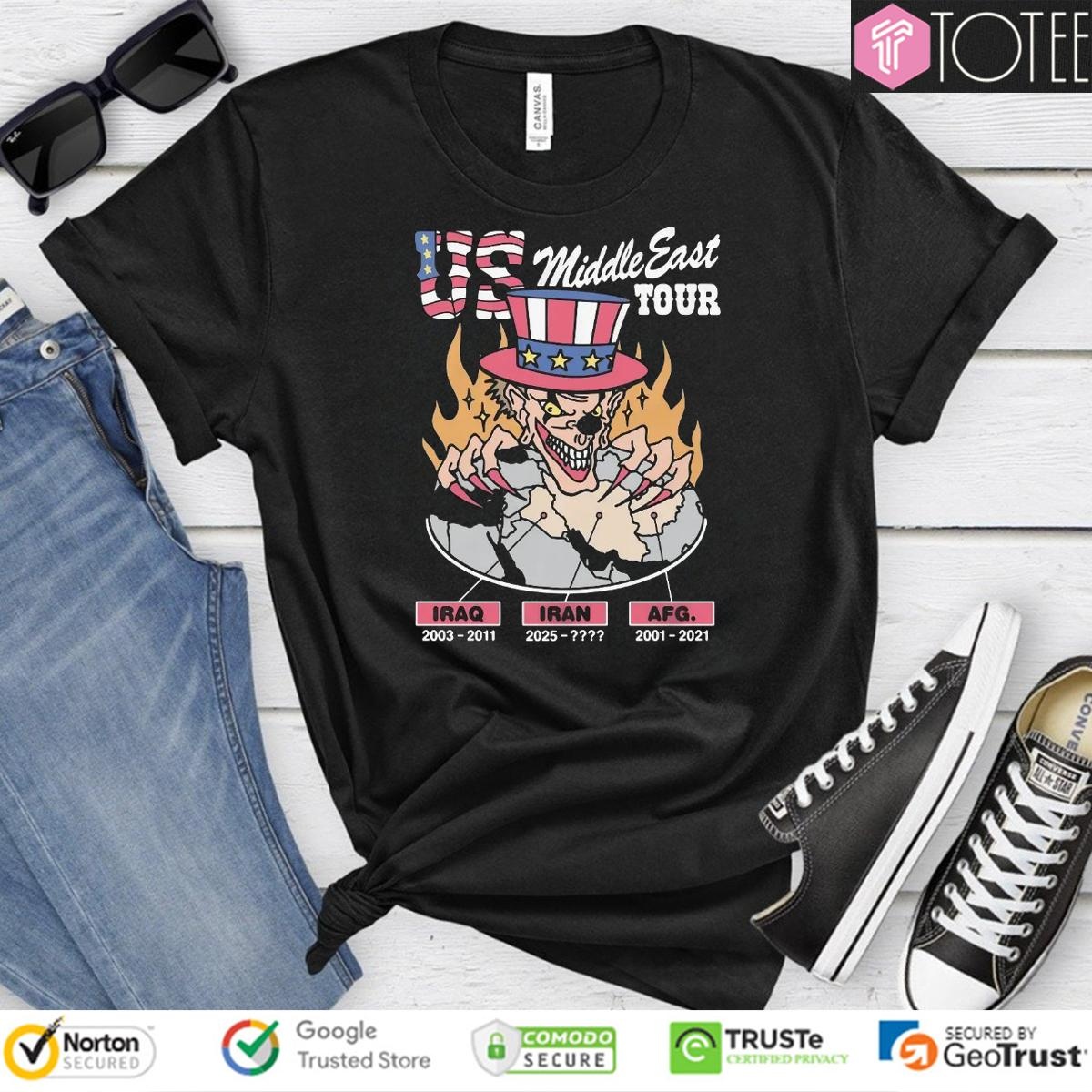 Us Middle East Tour Iraq Iran Afg Happy 4Th Of July T-shirt