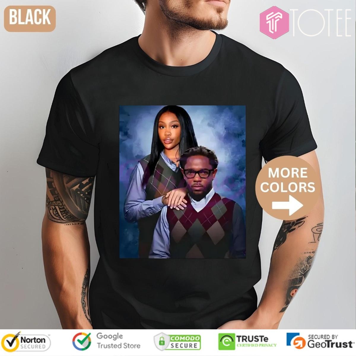 Kendrick Lamar And Sza Step Brothers School Portrait T-shirt