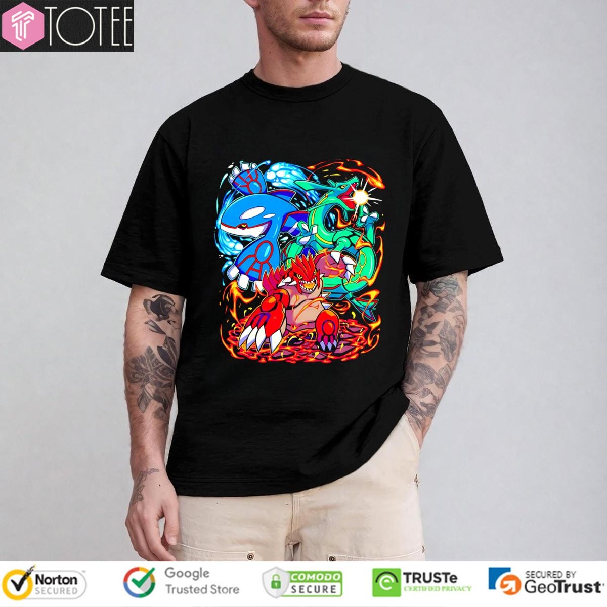 Legendary Pokemon Kyogre Groudon Rayquaza Graphic T-shirt