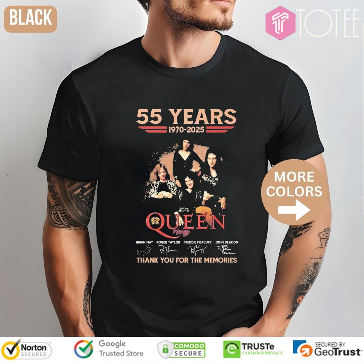 55 Years 1970-2025 Queen Signatures T-shirt