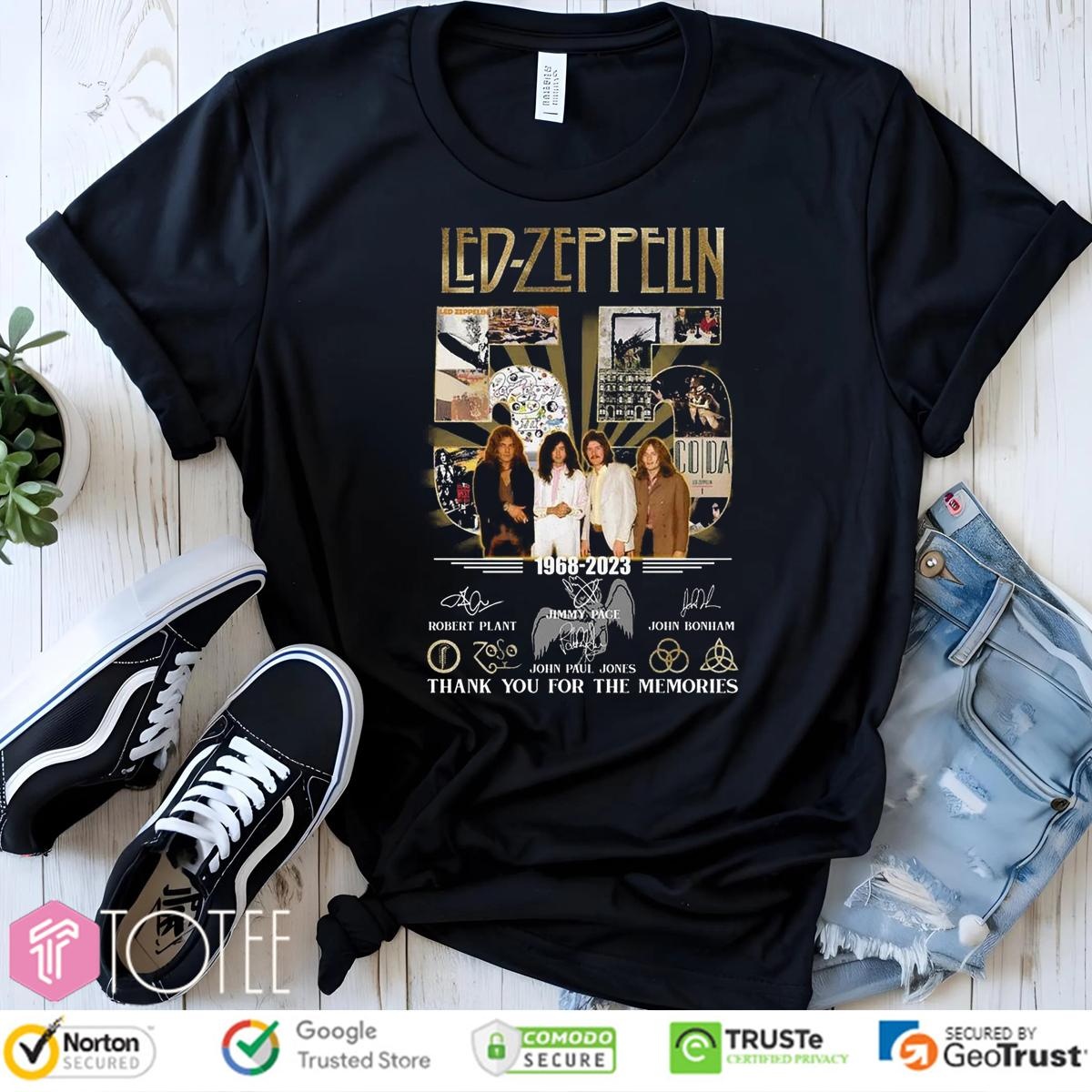 55 Years Of 1968-2023 Led Zeppelin Signatures T-shirt