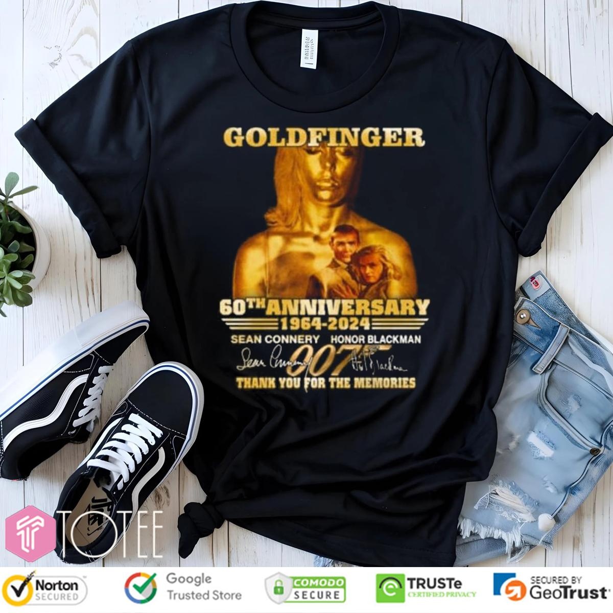 60Th Anniversary 1964-2024 Goldfinger Signatures T-shirt