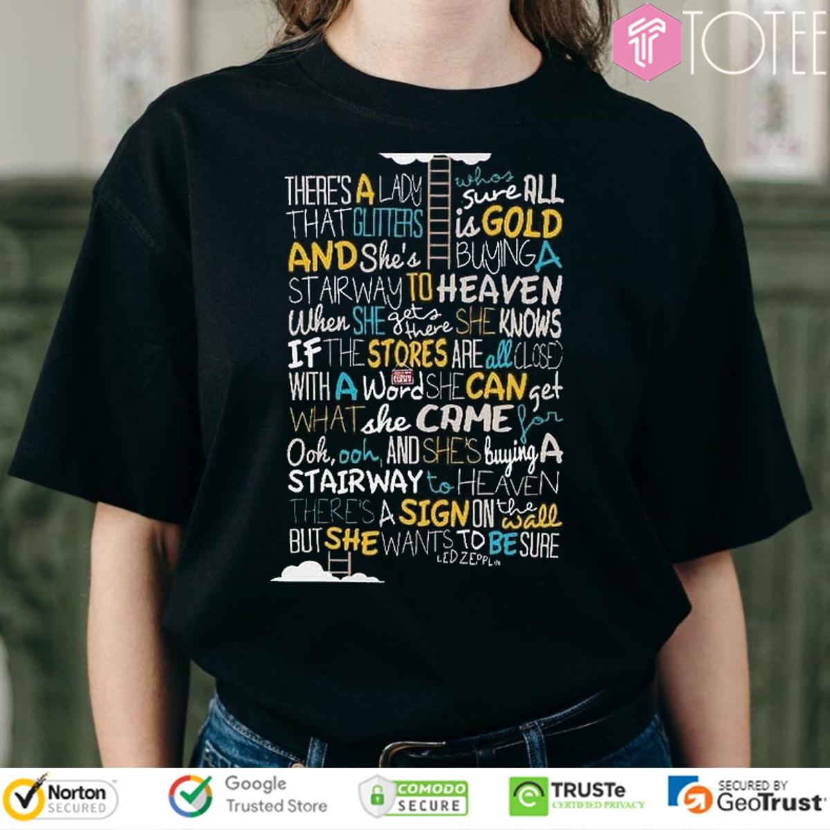 Led Zeppelin Stairway To Heaven Lyrics T-shirt