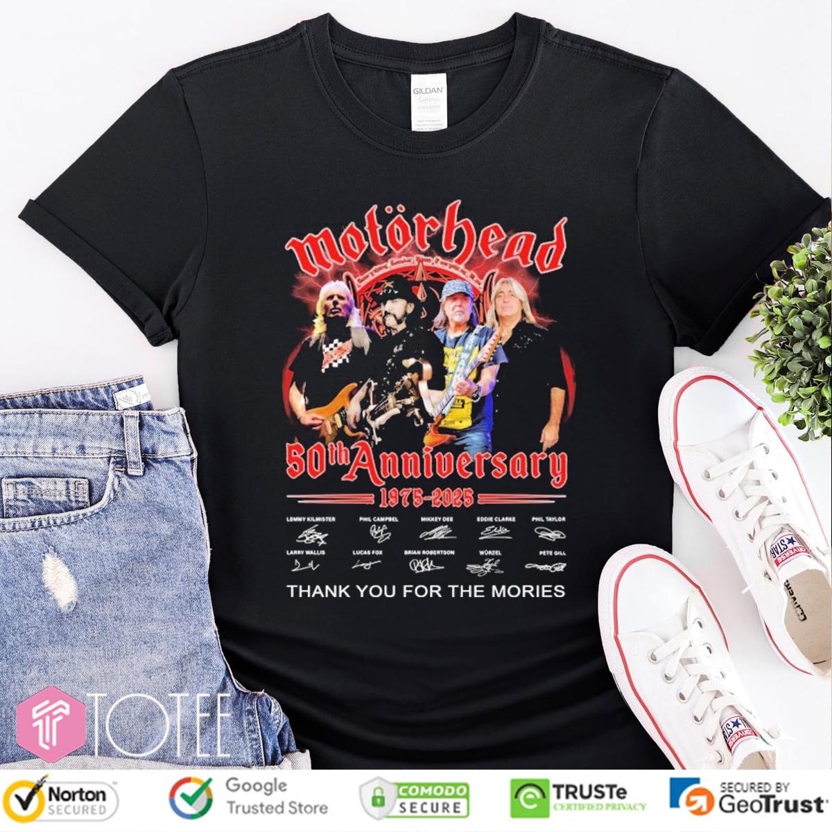 Motorhead 50Th Anniversary 1975-2025 Rock Band Signatures T-shirt