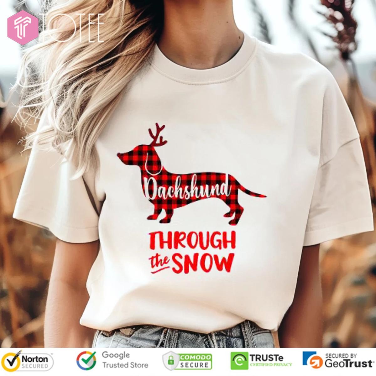 Dachshund Through The Snow Christmas T-shirt