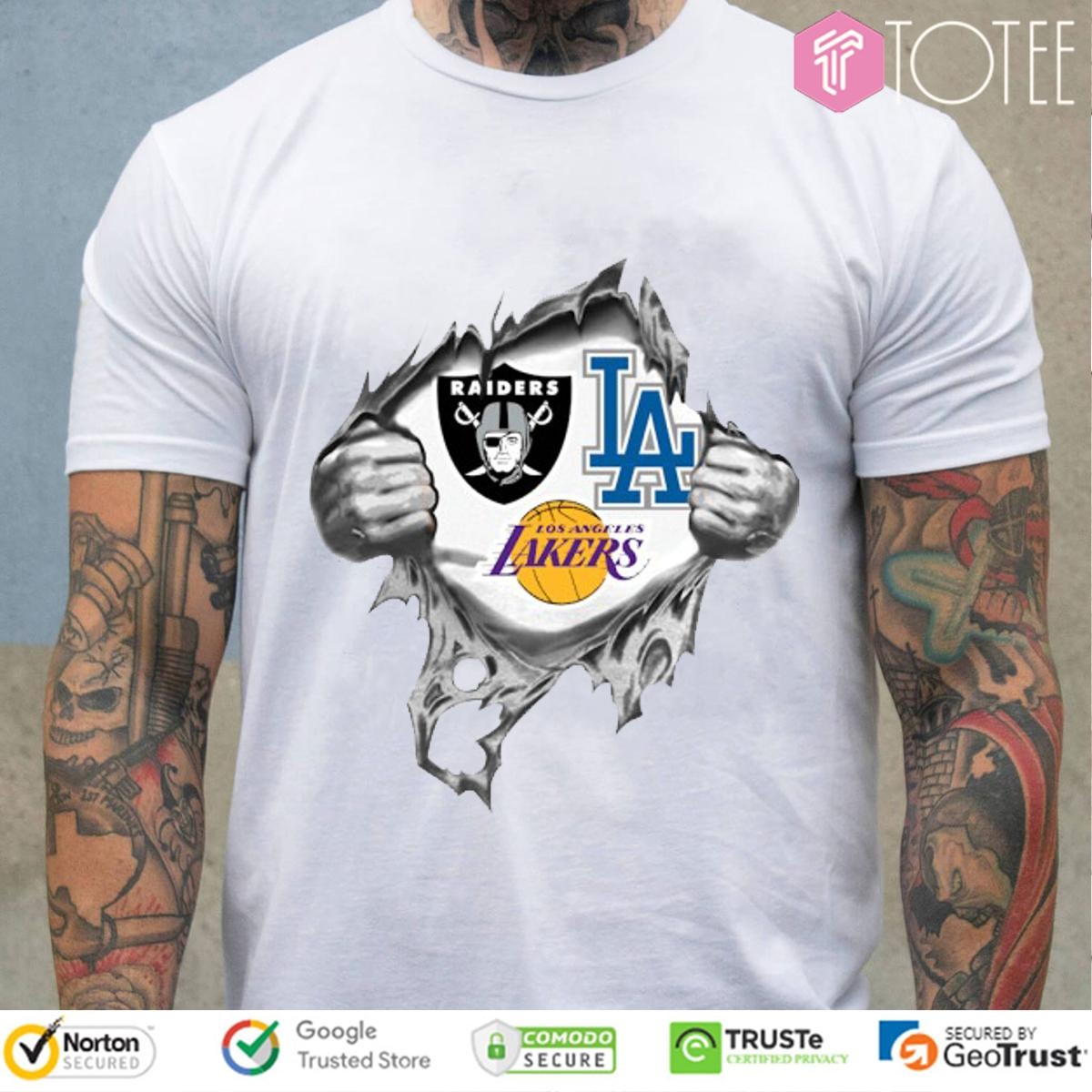 Inside Me Las Vegas Raiders Los Angeles Lakers Dodgers T-shirt
