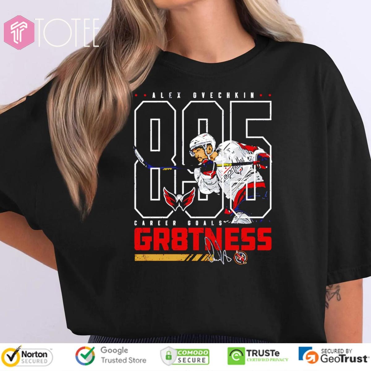 Alex Ovechkin 895 Career Goals Gr8Tness Washington Hockey Signature T-shirt
