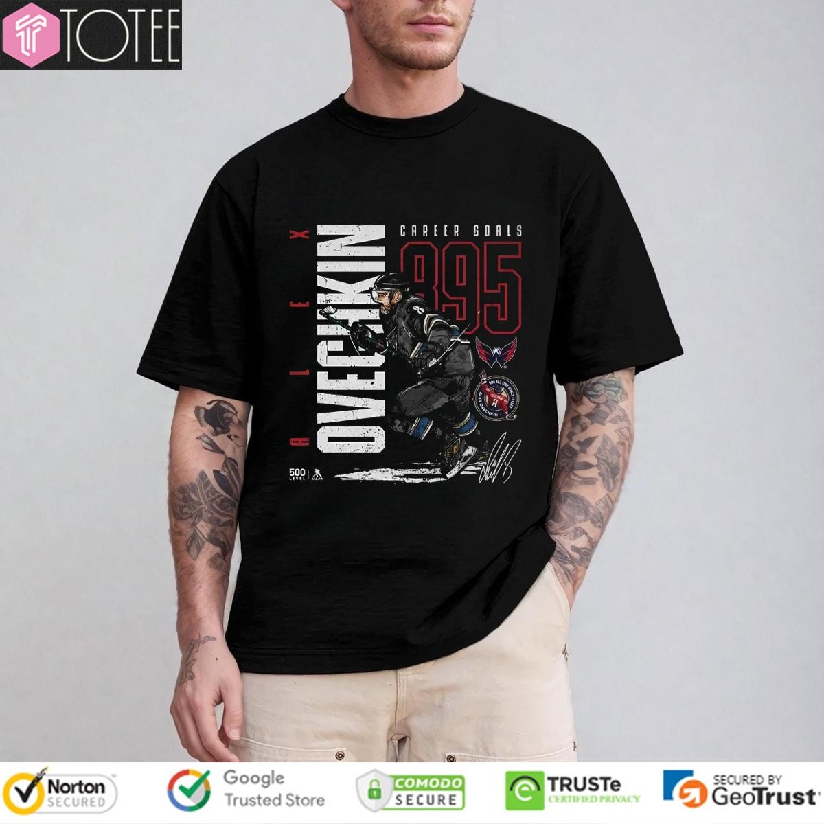 Alex Ovechkin Washington Capitals 895 Career Goals Throwback Signature T-shirt