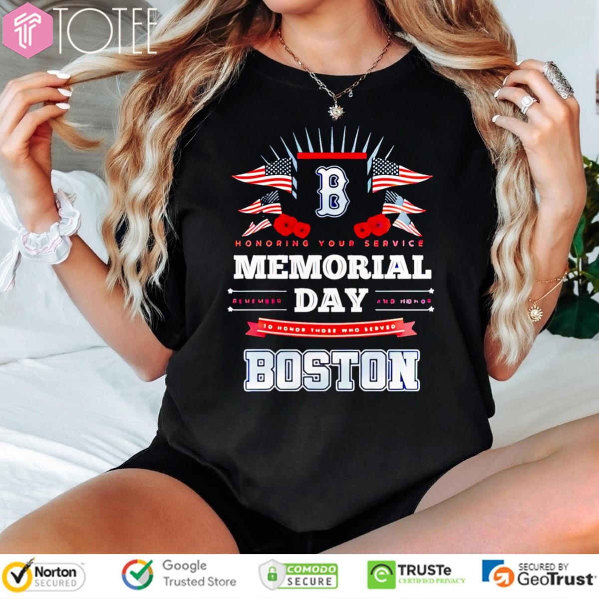 Honoring Your Service Memorial Day Boston Red Sox Baseball T-shirt