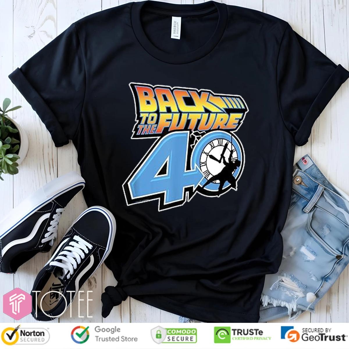 Back To The Future 40 Years Logo T-shirt