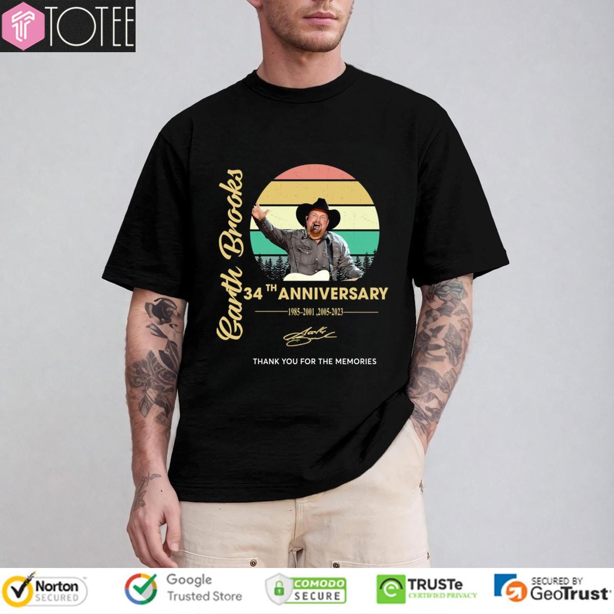Garth Brooks 34Th Anniversary Signature Vintage T-shirt