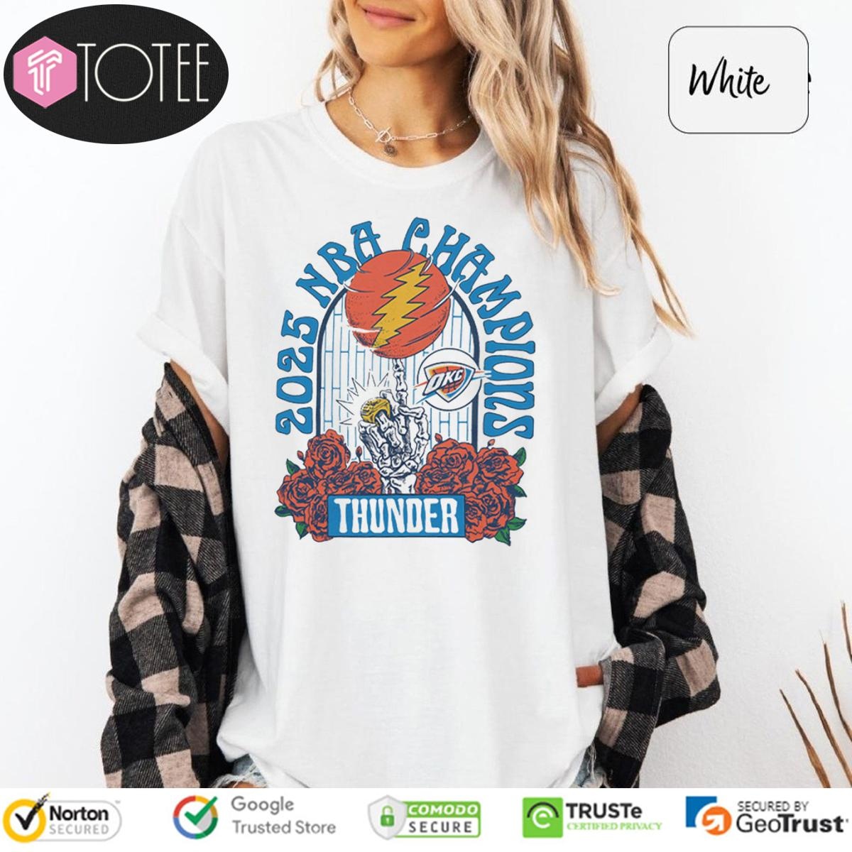 2025 Nba Finals Champions Grateful Dead Oklahoma City Thunder T-shirt