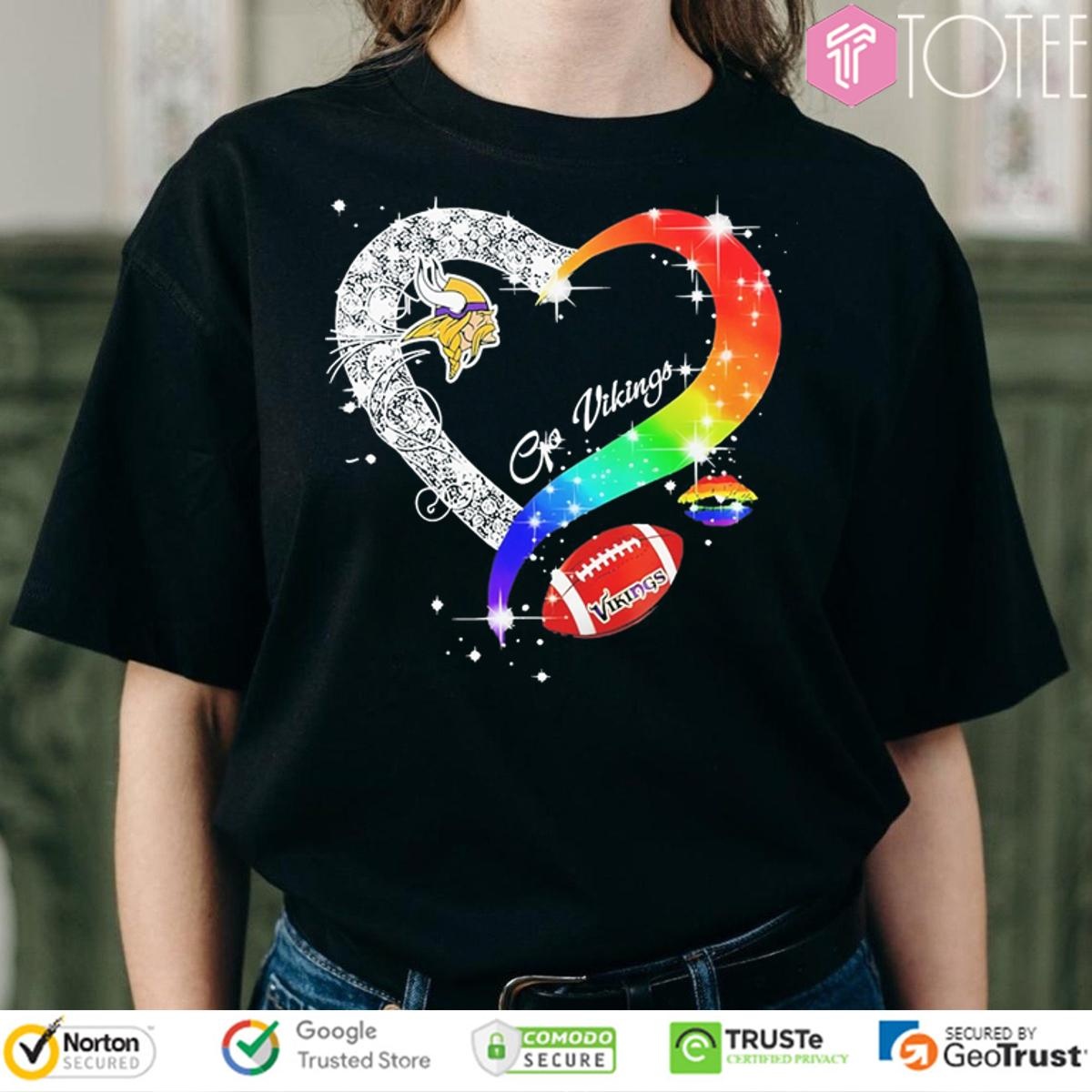 Go Minnesota Vikings Diamond Heart Lgbt Pride T-shirt
