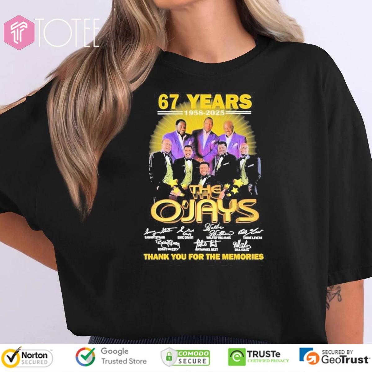 67 Years 1950-2025 The Ojays Signatures T-shirt